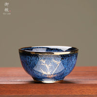 Gilded Bamboo Kiln-Glaze Jian Teacup
