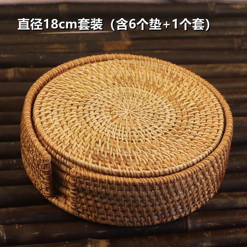 Handwoven Rattan Coaster