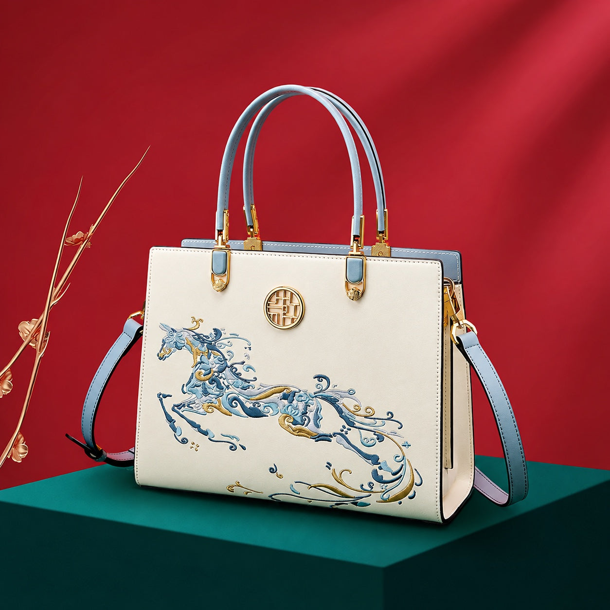 Embroidered Chinese-Style Handbag