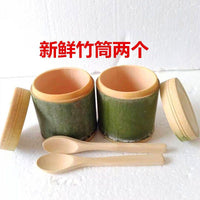 Bamboo Rice Tube with Lid & Spoon