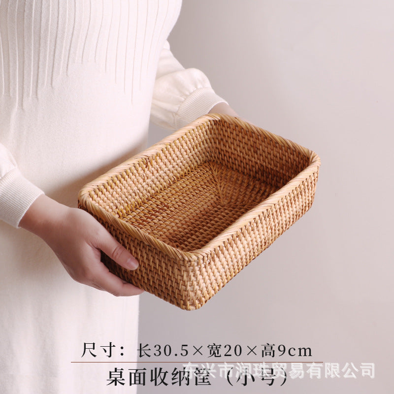 Handwoven Rattan Snack Basket