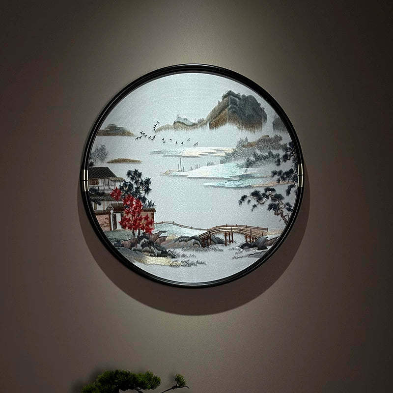Suzhou Embroidery Round Art "Shanshui"