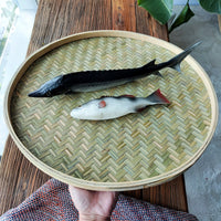 Green Bamboo Round Drying Tray