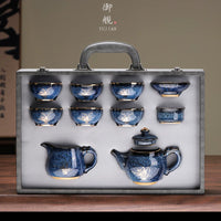 Jian Ware Kung Fu Tea Set with Orchid