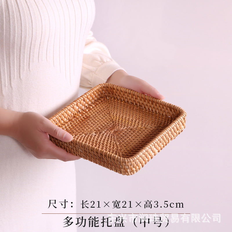 Handwoven Rattan Snack Basket