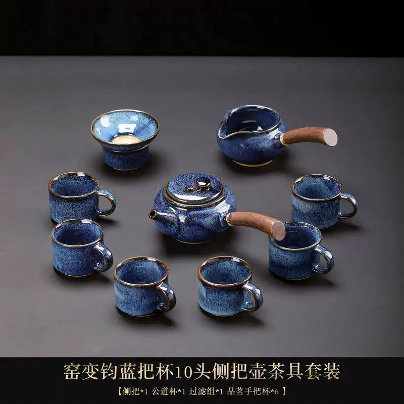 Jun Kiln Side-Handle Teapot Tea Set