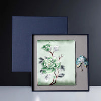 Embroidered Mulberry Silk Scarf and Wallet Set