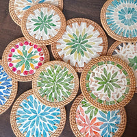 Rattan & Shell Coaster