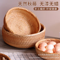 Handwoven Rattan Snack Basket