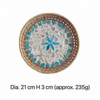 Openwork Rattan & Shell Tray