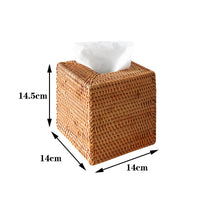 Square Rattan Tissue Box