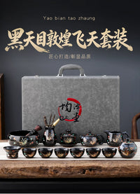 Black Tenmoku Apsara Tea Set