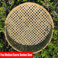 Round Bamboo Sieve, Medium or Large Holes