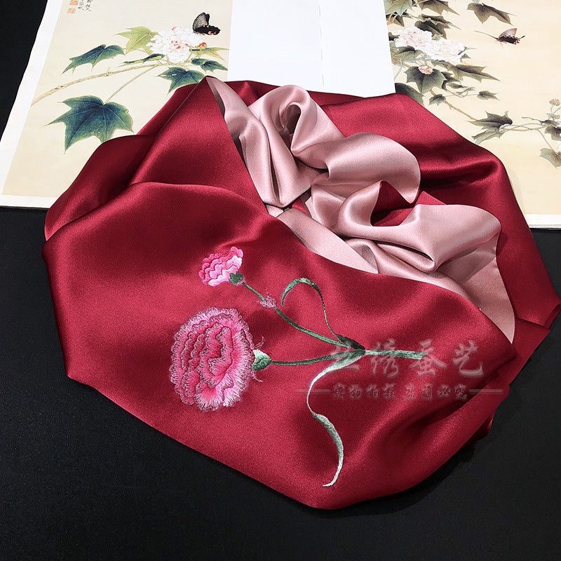 Suzhou Su Embroidery Silk Scarf