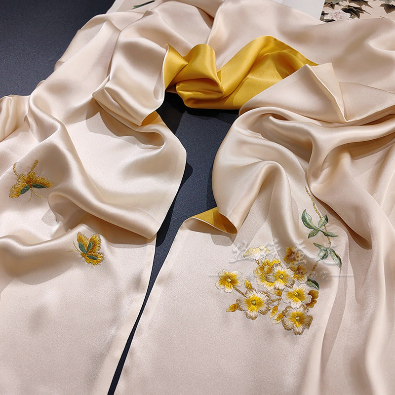 Mulberry Silk Su Embroidered Heritage Scarf