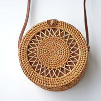 Handwoven Rattan Crossbody Bag